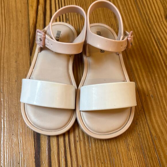 Mini Melissa light pink white double strap jelly toddler sandals SIZE 8 - Picture 2 of 5